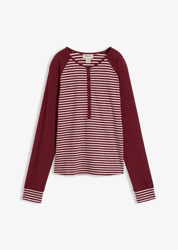 Raglanshirt aus elastischem Bio-Baumwoll-Mix, bonprix