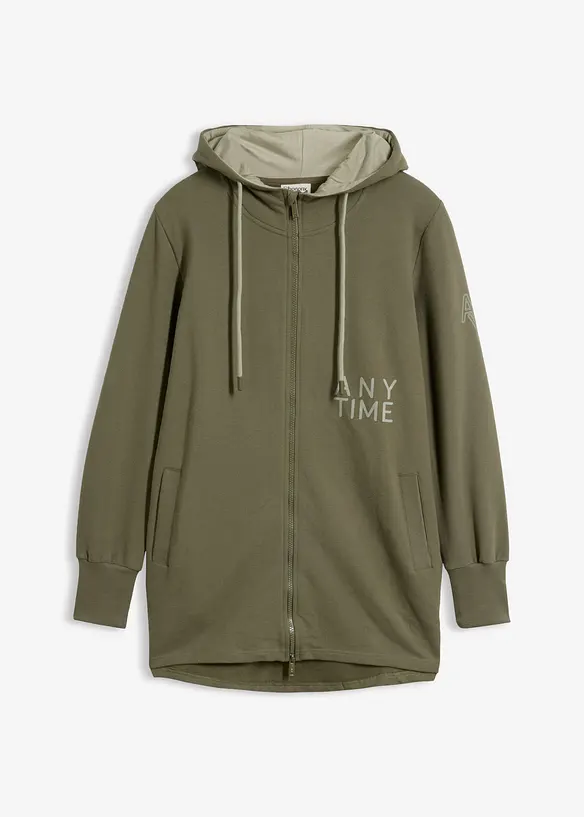 Long gilet zipp&eacute; en sweat &eacute;pais, bonprix