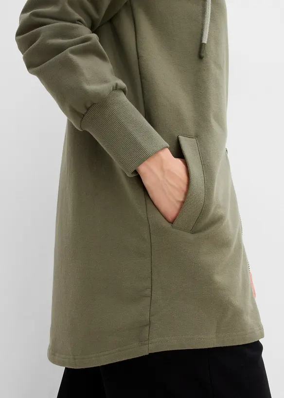 Long gilet zipp&eacute; en sweat &eacute;pais, bonprix