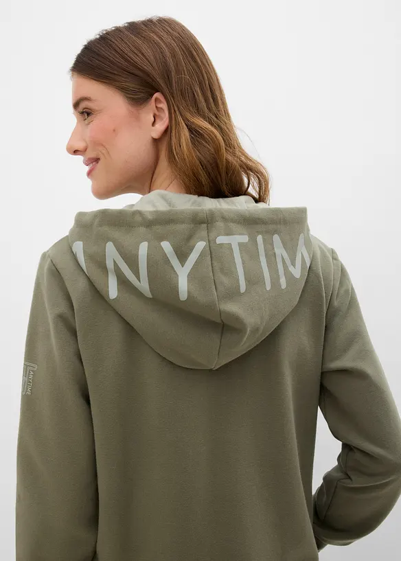 Long gilet zipp&eacute; en sweat &eacute;pais, bonprix