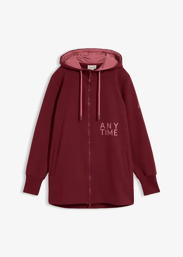 Softe Long-Sweatjacke aus dickem Baumwoll-Mix, bonprix