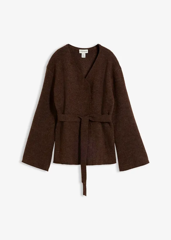 Strickjacke mit Bindeg&uuml;rtel, bonprix