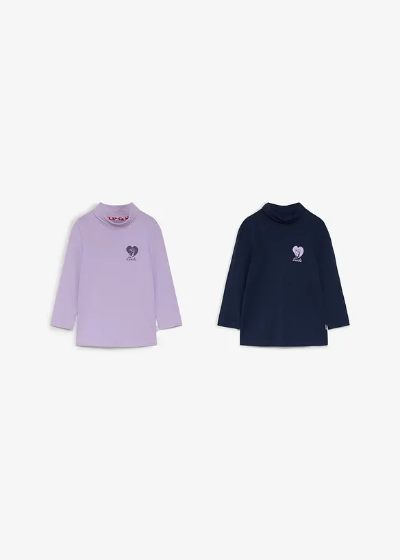 Lot de 2 T-shirts col roul&eacute; en coton doux, Lurchi