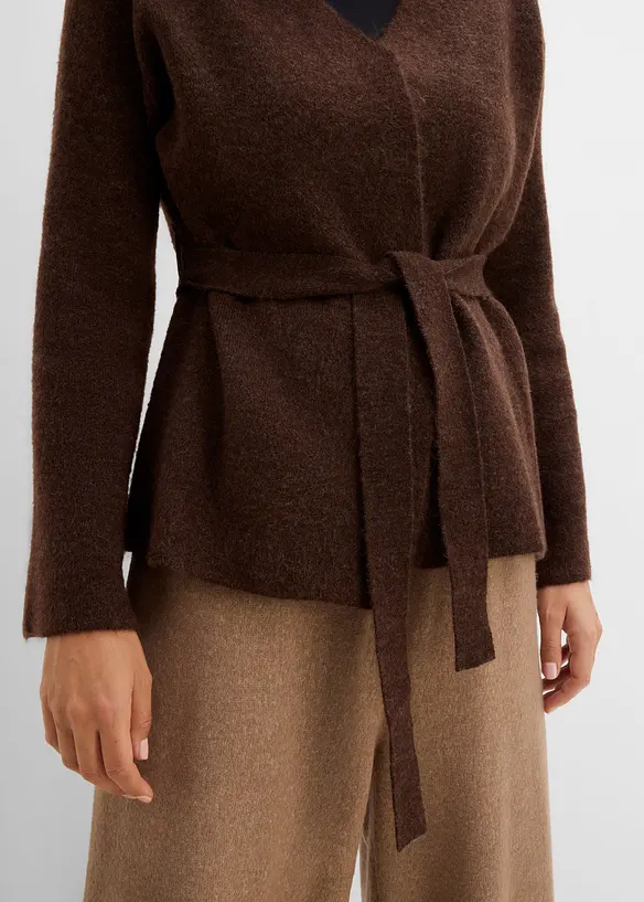 Strickjacke mit Bindeg&uuml;rtel, bonprix