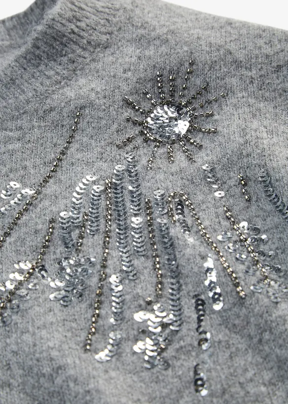 Strickkleid mit Applikation, bonprix