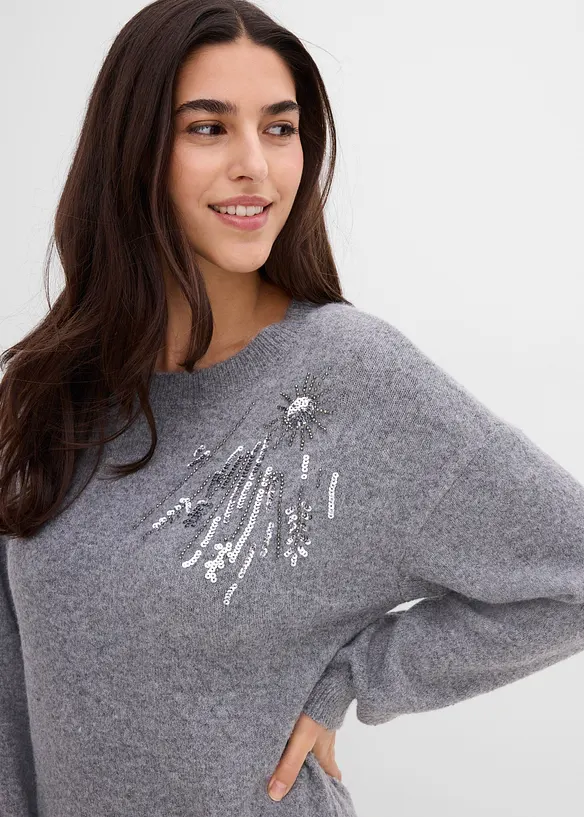 Strickkleid mit Applikation, bonprix