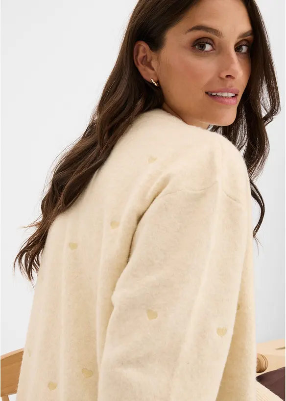 Strickjacke mit Herz-Applikation, bonprix