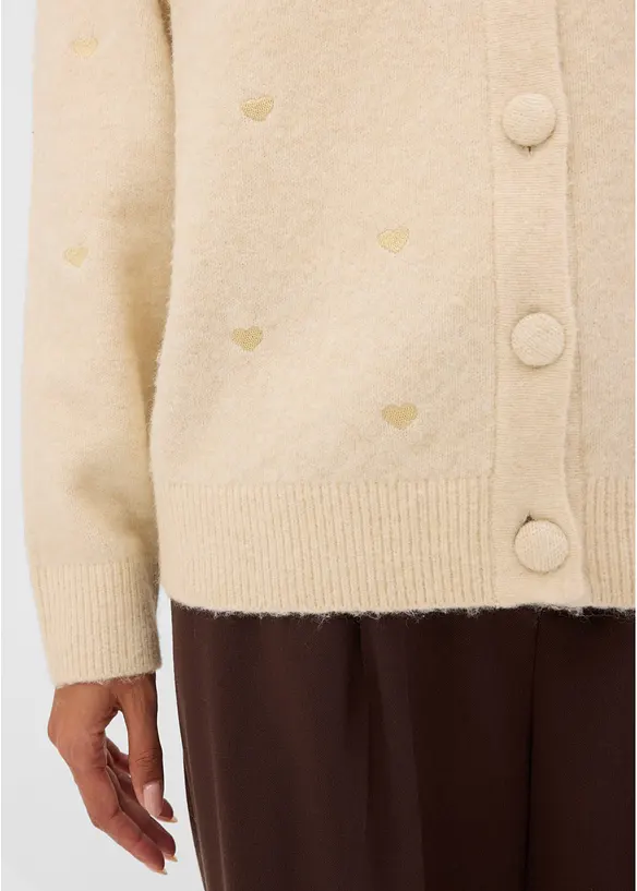 Strickjacke mit Herz-Applikation, bonprix