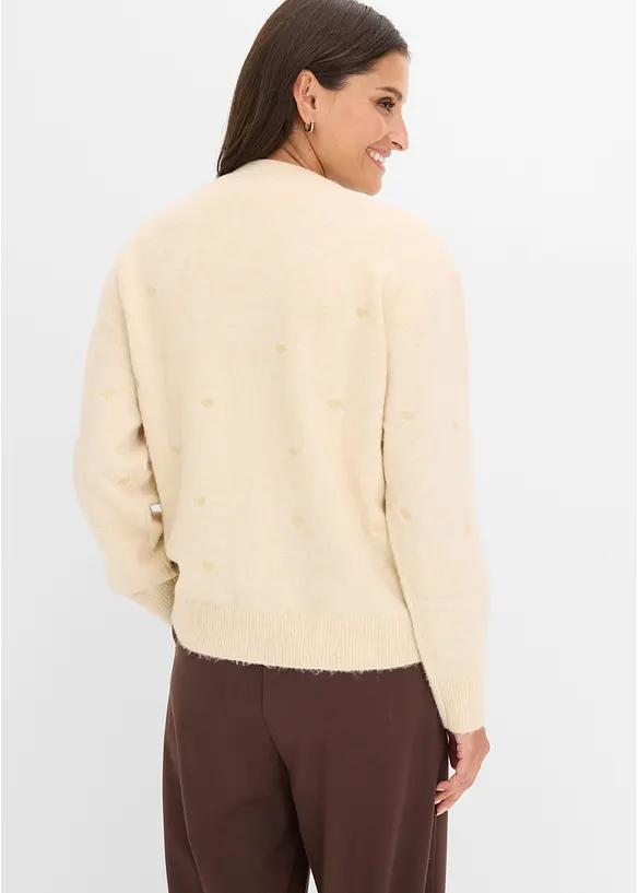 Strickjacke mit Herz-Applikation, bonprix