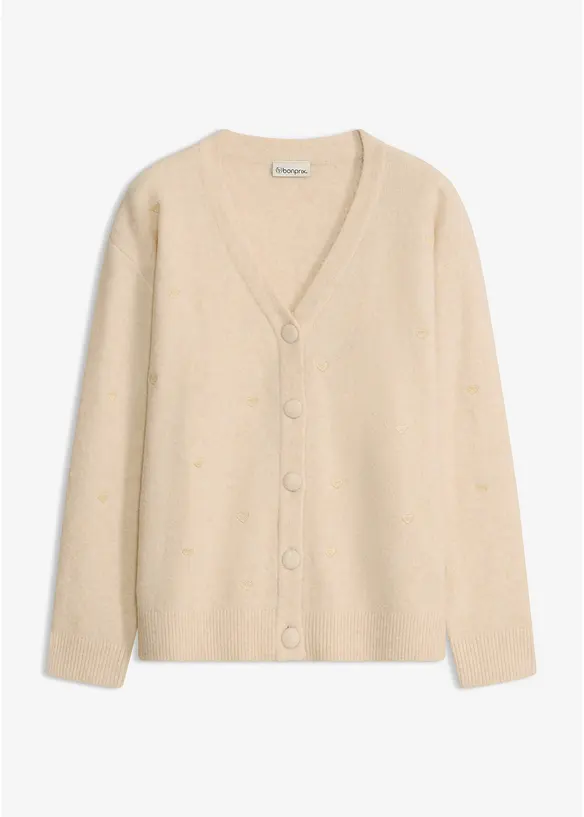 Strickjacke mit Herz-Applikation, bonprix