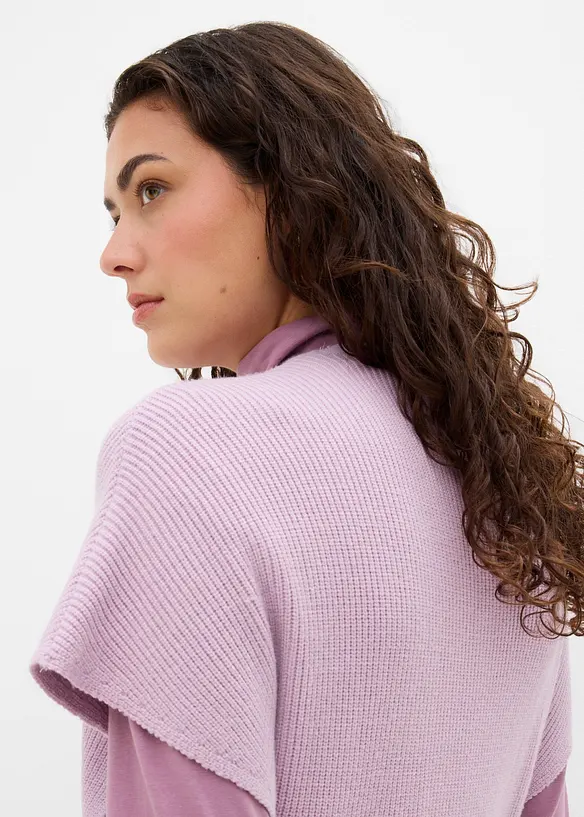 Cape en douce maille c&ocirc;tel&eacute;e, bonprix