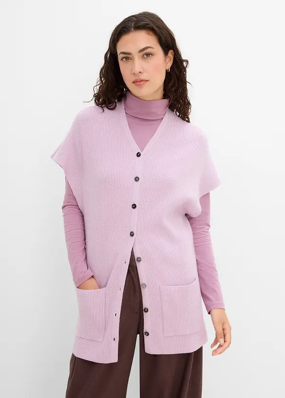 Cape en douce maille c&ocirc;tel&eacute;e, bonprix