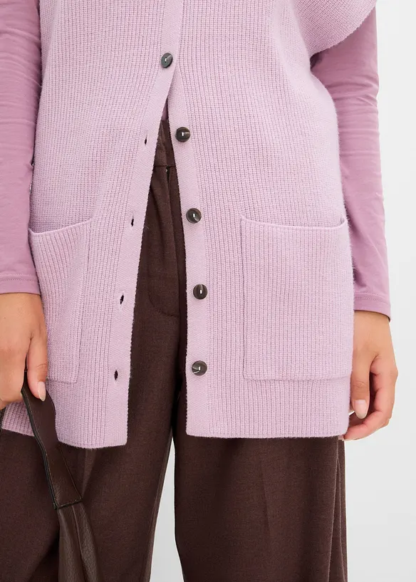 Cape en douce maille c&ocirc;tel&eacute;e, bonprix