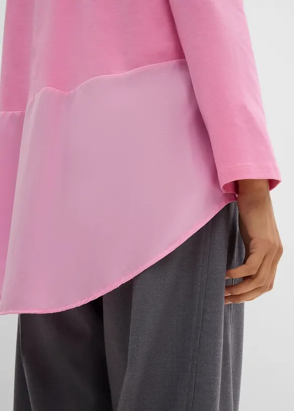 Langarmshirt aus Materialmix, bonprix