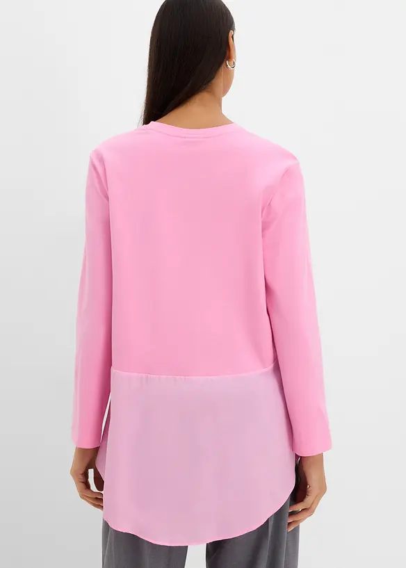 Langarmshirt aus Materialmix, bonprix