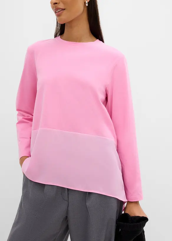 Langarmshirt aus Materialmix, bonprix