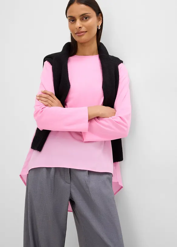 Langarmshirt aus Materialmix, bonprix