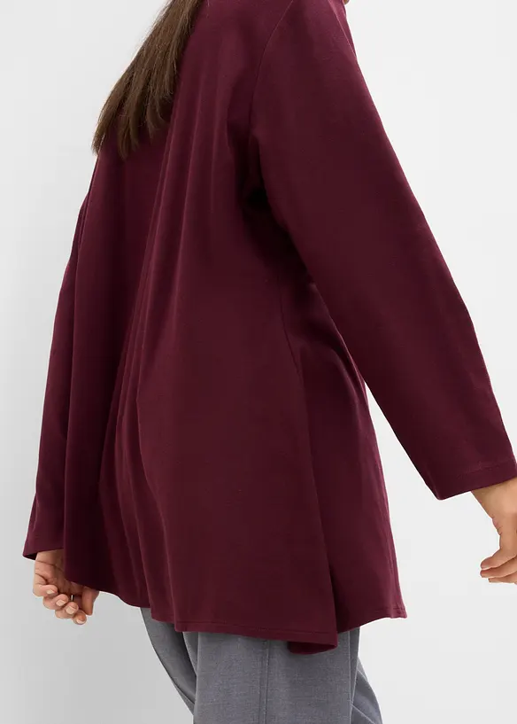 T-shirt asym&eacute;trique &agrave; manches longues, 100% coton, bonprix