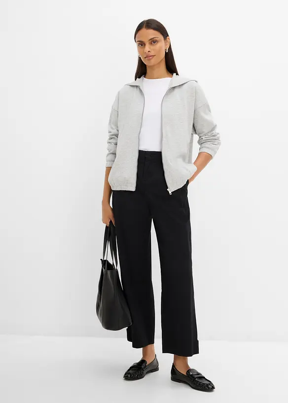 Kapuzen-Sweatjacke aus weichem Baumwoll-Mix, bonprix