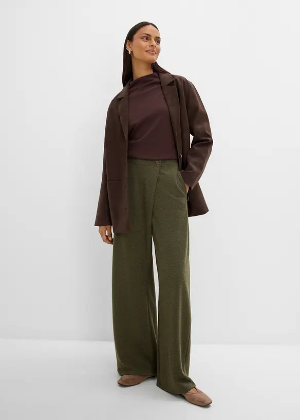 Pique-Hose mit asymmetrischem Verlauf, bonprix