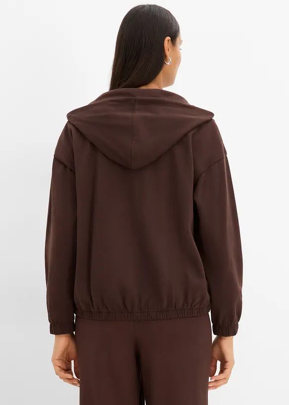 Sweat zipp&eacute; &agrave; capuche, coton majoritaire, bonprix