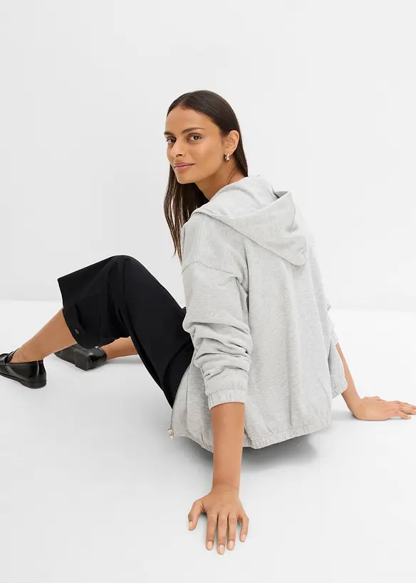 Kapuzen-Sweatjacke aus weichem Baumwoll-Mix, bonprix