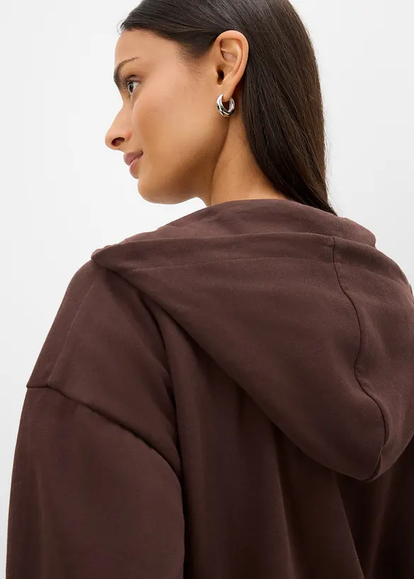 Sweat zipp&eacute; &agrave; capuche, coton majoritaire, bonprix