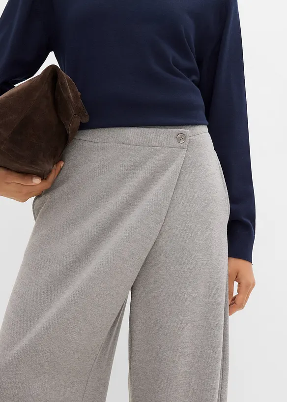 Pique-Hose mit asymmetrischem Verlauf, bonprix