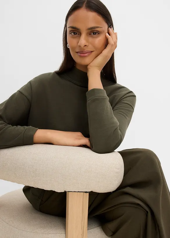 Sweatshirt mit Fledermaus&auml;rmeln aus Bio-Baumwoll-Mix, bonprix