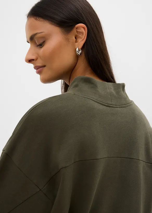 Sweatshirt mit Fledermaus&auml;rmeln aus Bio-Baumwoll-Mix, bonprix