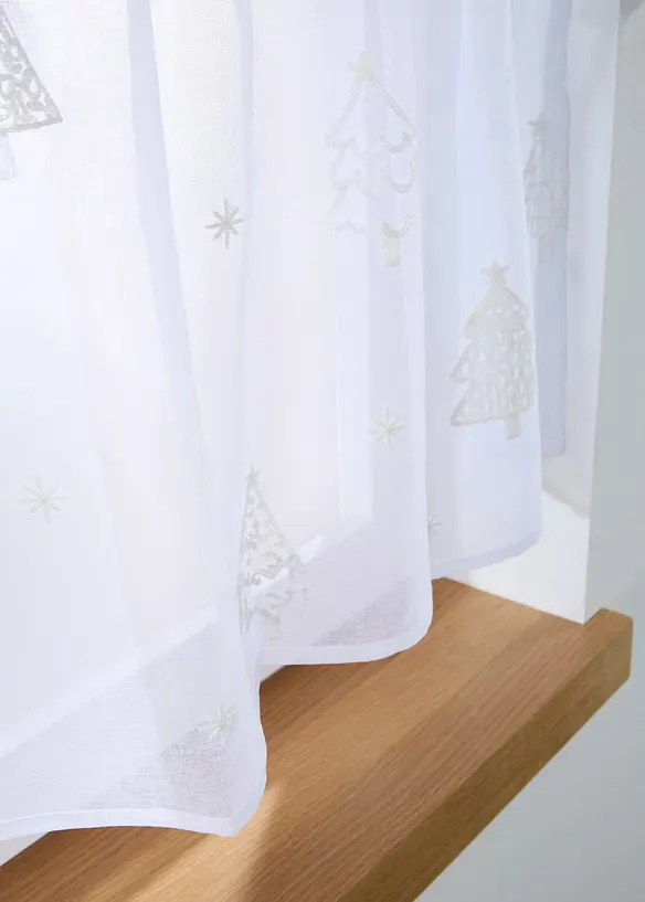 Scheibengardine mit Stickerei und recyceltem Polyester, bonprix