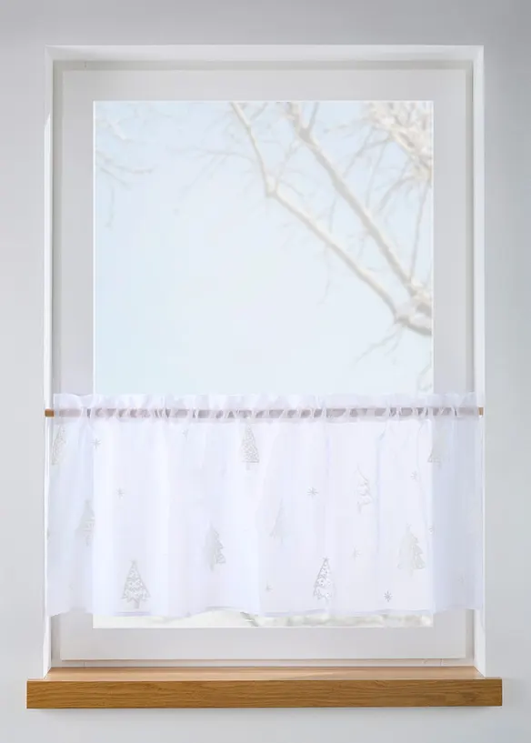 Scheibengardine mit Stickerei und recyceltem Polyester, bonprix