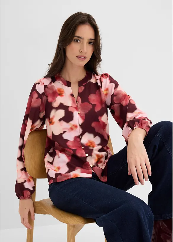 Blouse en cr&ecirc;pe textur&eacute;, bonprix