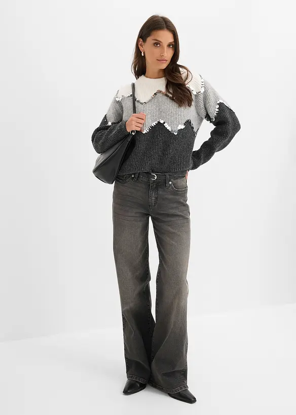 Pullover mit Pailletten-Applikation, bonprix