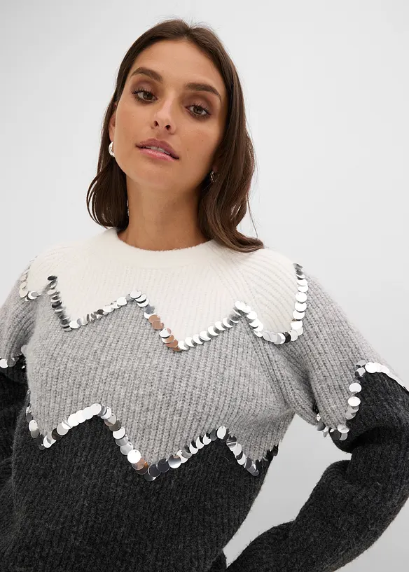 Pullover mit Pailletten-Applikation, bonprix