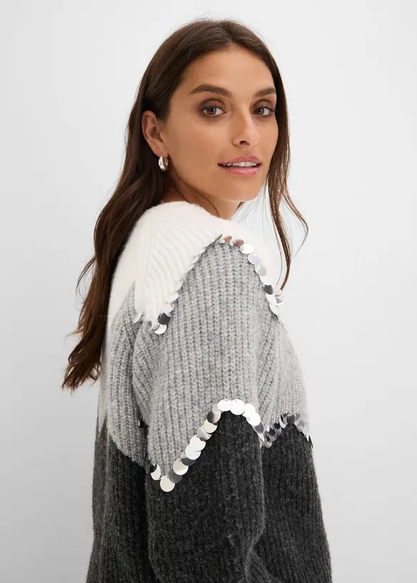 Pullover mit Pailletten-Applikation, bonprix