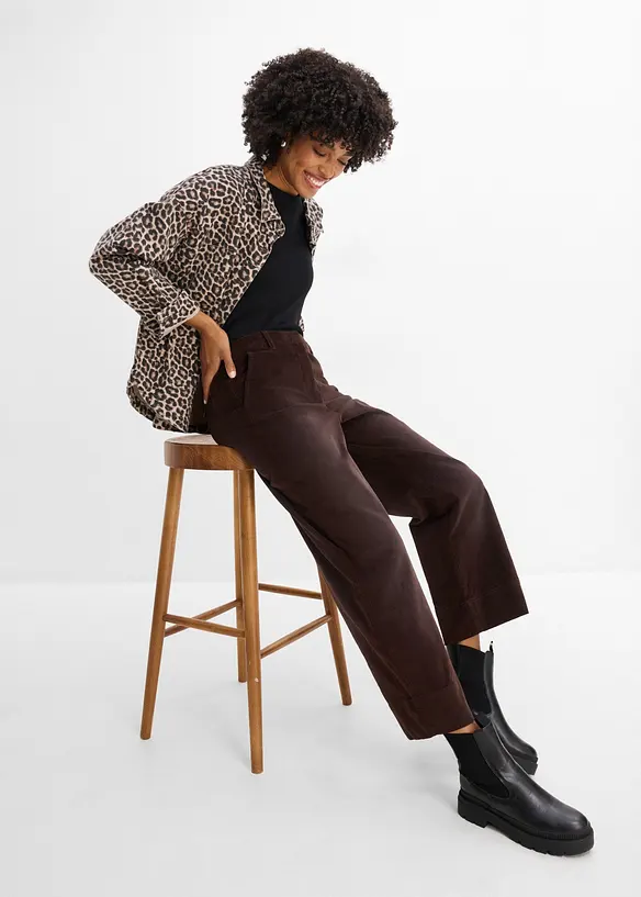 Pantalon taille haute en velours c&ocirc;tel&eacute;, bonprix