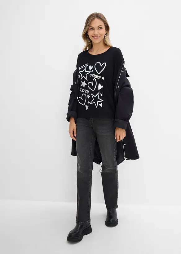 Oversize-Shirt aus Baumwoll-Mix, bonprix