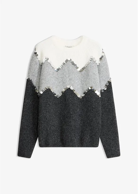 Pullover mit Pailletten-Applikation, bonprix