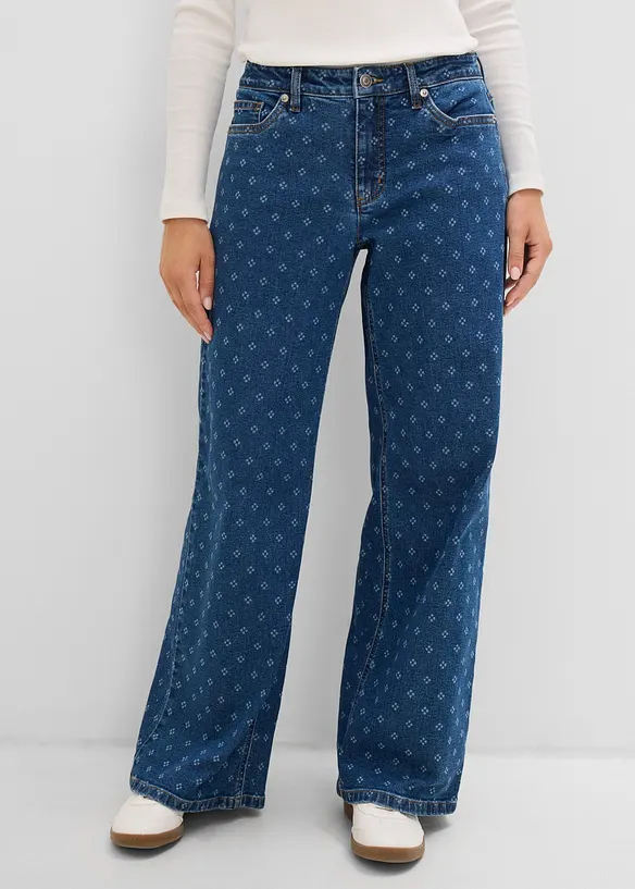 Jean Wide Leg, taille mi-haute, bonprix