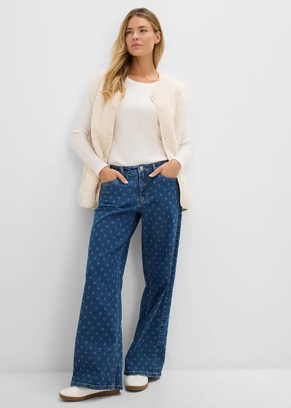 Jean Wide Leg, taille mi-haute, bonprix