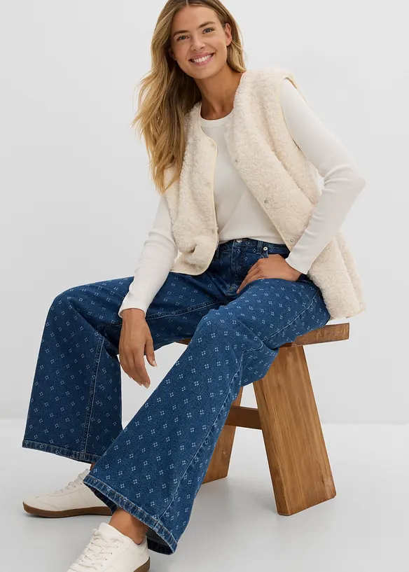 Jean Wide Leg, taille mi-haute, bonprix