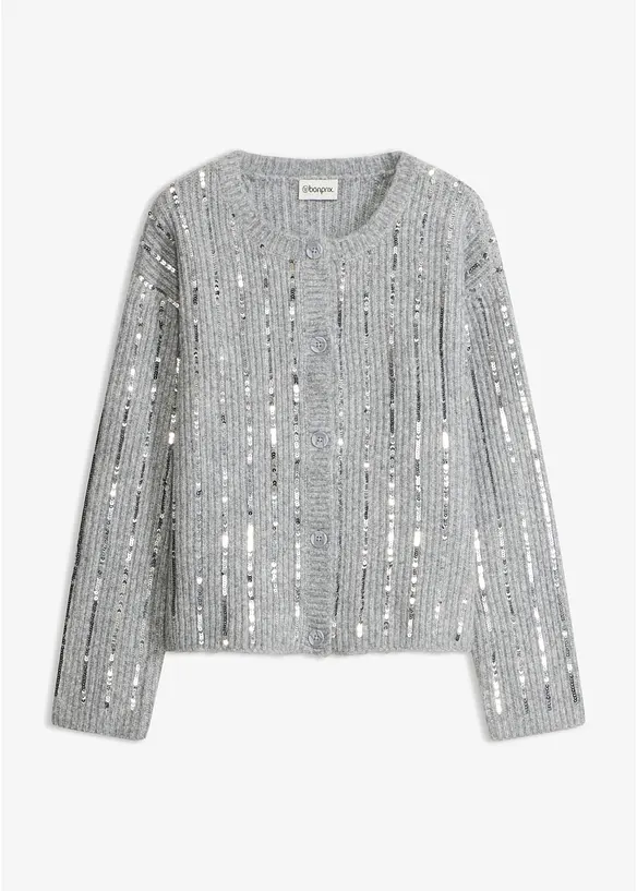 Strickjacke mit Pailletten-Applikation, bonprix