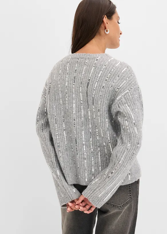 Strickjacke mit Pailletten-Applikation, bonprix