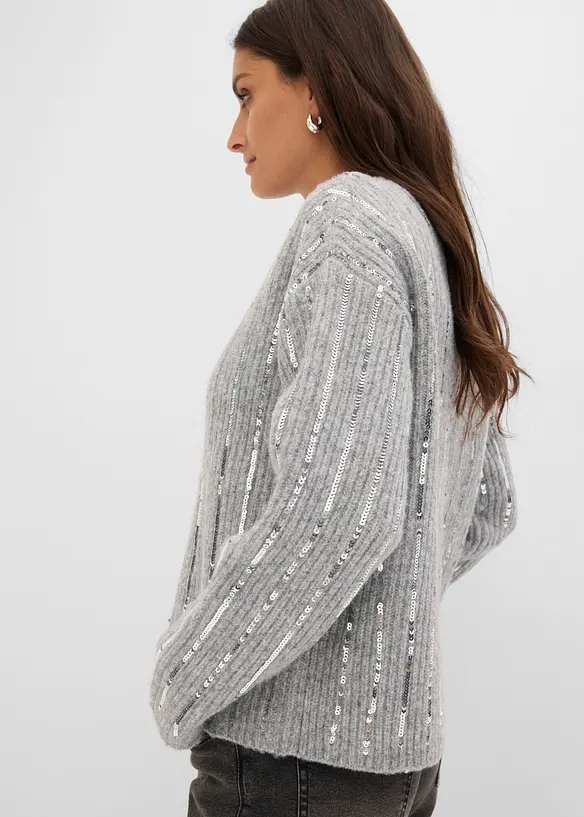Strickjacke mit Pailletten-Applikation, bonprix