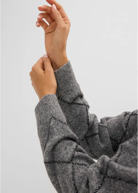 Longstrickjacke mit Glitzereffekt, bonprix