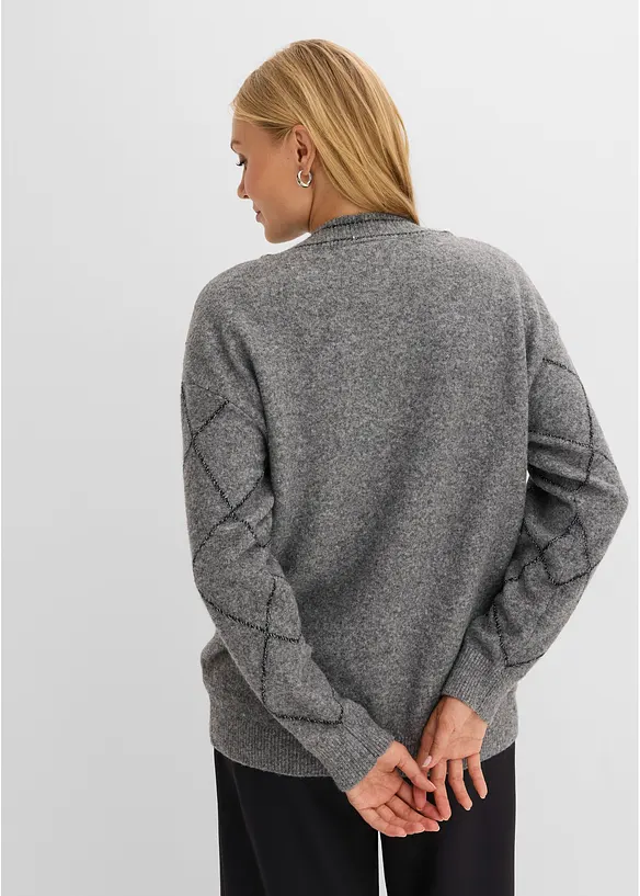 Longstrickjacke mit Glitzereffekt, bonprix