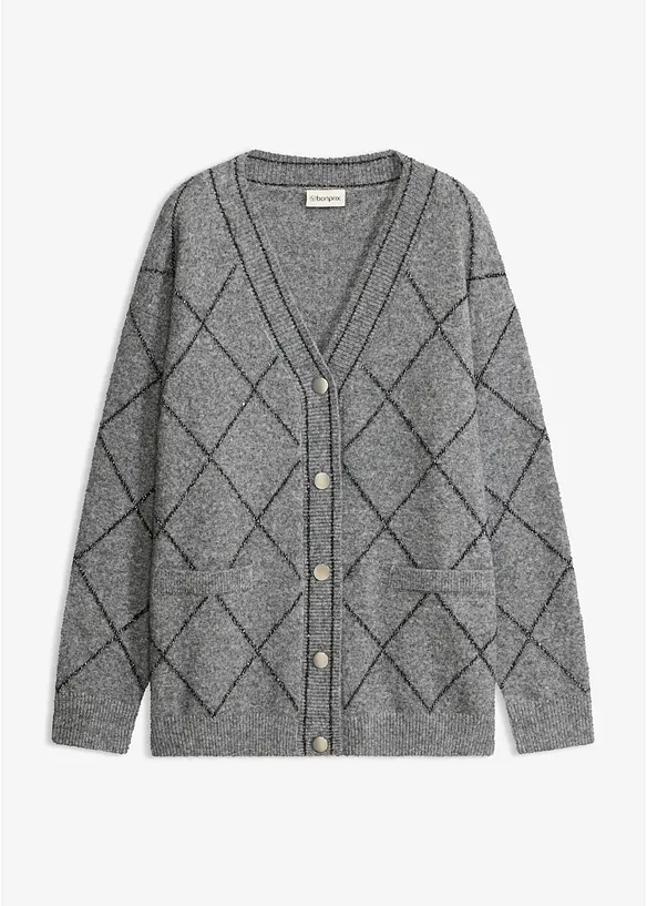 Longstrickjacke mit Glitzereffekt, bonprix