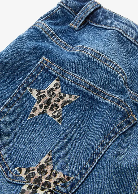 Jean Wide Leg, taille mi-haute avec d&eacute;tails l&eacute;opard, bonprix