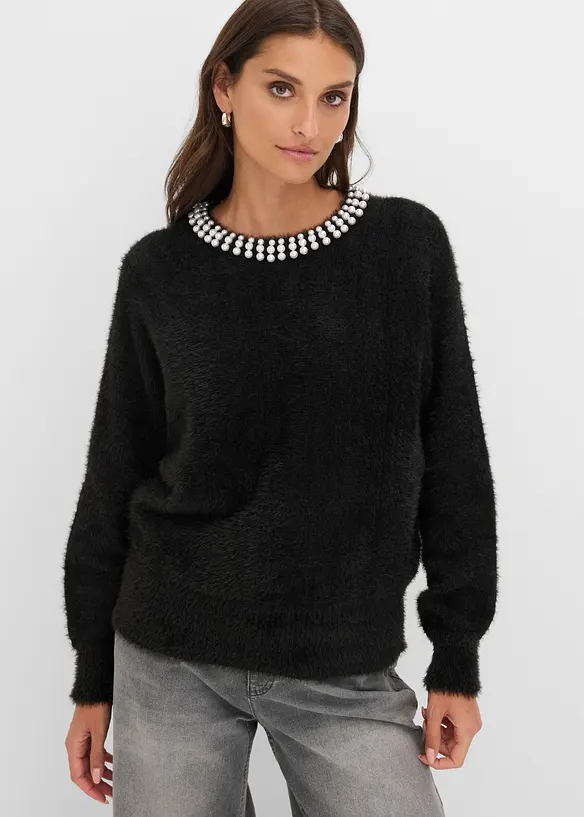 Pullover mit Perlen-Applikation, bonprix